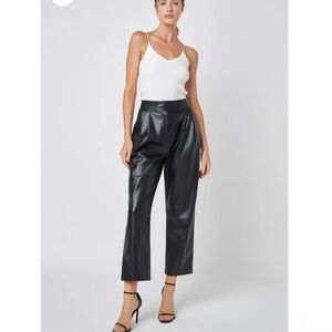 🆕 English Factory Faux Leather Pleated Pants  Black Faux Leather Pants